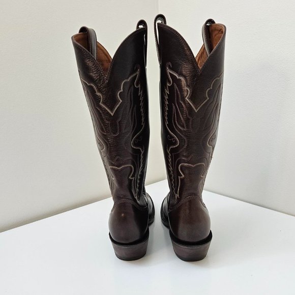 24. Cowboy (girl) boots - Alberta Boots Co. Brown leather. Size 9.5 B - Picture 6 of 9
